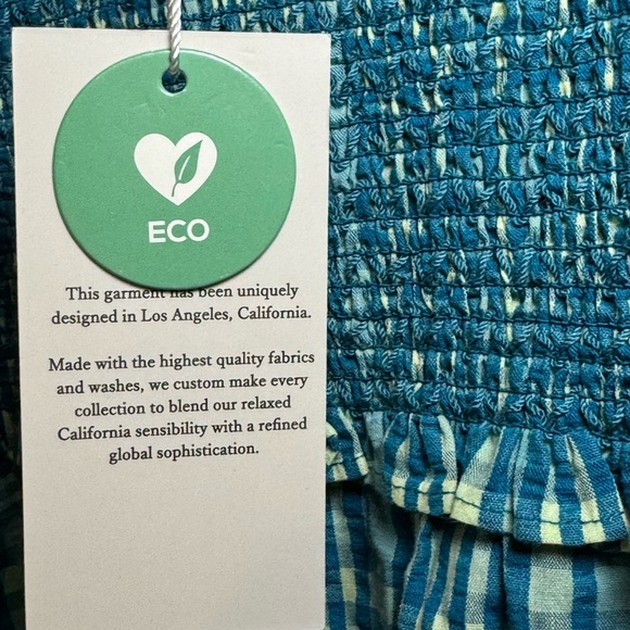 NWT Rails Rumi Midi Sundress in Augusta Mini Check‎ with Smocking Size Large - Picture 8 of 9